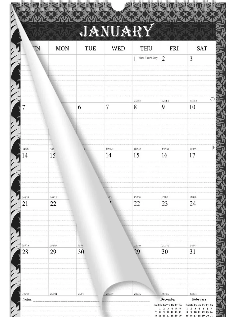 2027 Wall Calendar Spiral-bound Twin-Wire Binding - 12 Months 11